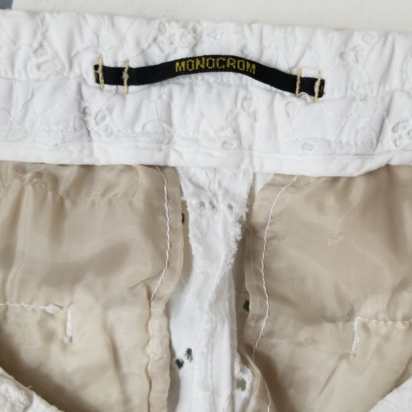 Monocrom Eyelet White Straight Leg Dress Pants - Picture 8 of 13